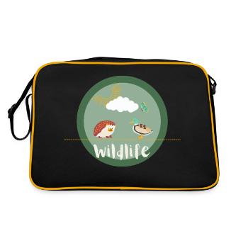 Wildlife - Retro Tasche - Schwarz/Gold - Hinten