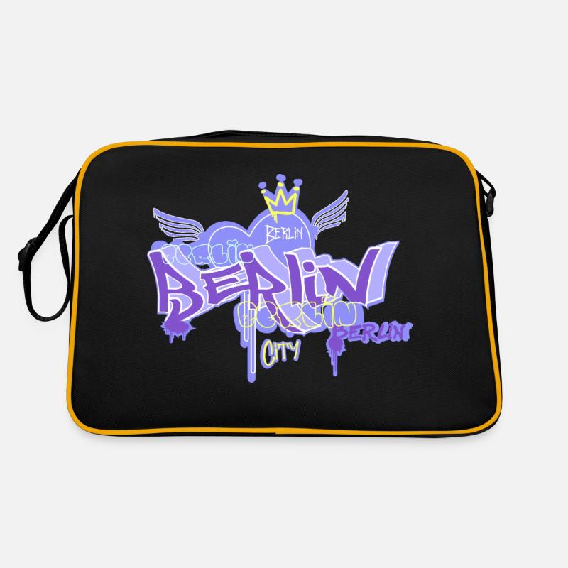 Berlin Graffiti - Retro Tasche - Schwarz/Gold