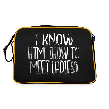 hacker ethical anonymous mask statement encrypt - Retro Tasche - Schwarz/Gold - Hinten