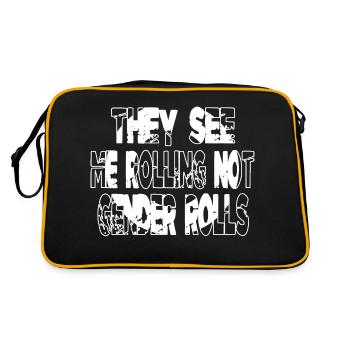 Blagues geek cite Barber Hair Obama - Sac Retro - noir/or - Dos