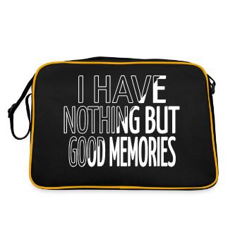 hack out present idea computer freak gift encrypt - Retro Tasche - Schwarz/Gold - Hinten