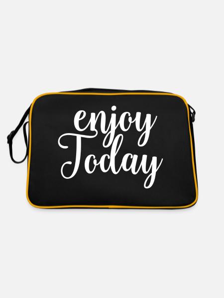 Enjoy today - Retro Tasche - Schwarz/Gold