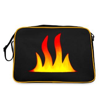 Campfire Camping Nature Falmmen Fire Flame 7 - Retro Bag - black/gold - Back