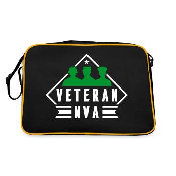 DDR NVA Veteran Vater Geschenk - Retro Tasche - Schwarz/Gold - Hinten
