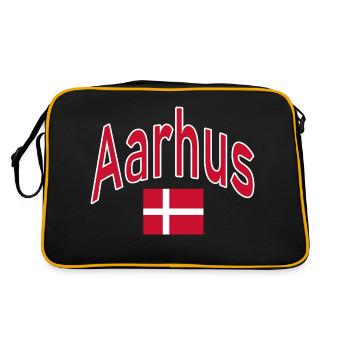 Drapeau d’Aarhus Danemark - Sac Retro - noir/or - Dos