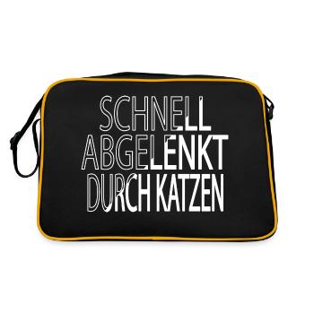 bday geschenk geschenkidee geek meerkatze spaß - Retro Tasche - Schwarz/Gold - Hinten