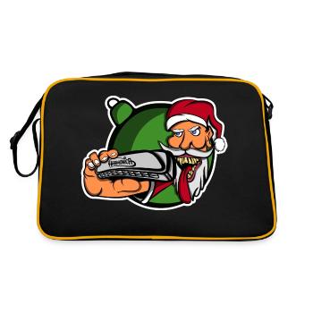 Papa Noel Rat Fink Mundharmonika Stil - Retro Tasche - Schwarz/Gold - Hinten