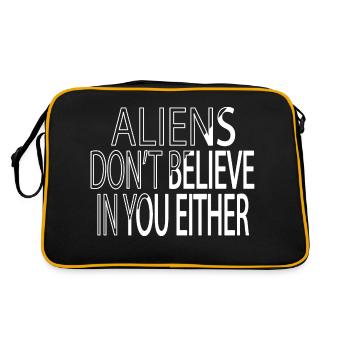 memes birthday present alien lover birthday funny - Retro Bag - black/gold - Back