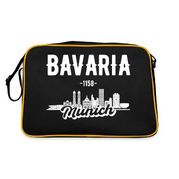 Munich Skyline Bavaria Cadeau - Sac Retro - noir/or - Dos