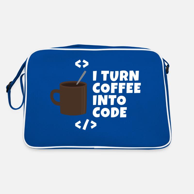 I turn coffee into code Programmierer Entwickler Retro Tasche