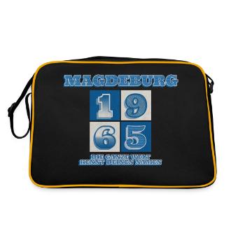 Magdeburg 1965 - Retro Tasche - Schwarz/Gold - Hinten