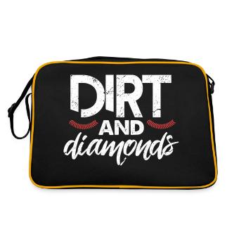 Dirt And Diamonds Funny Baseball Girl Softball - Sac Retro - noir/or - Dos