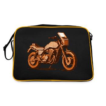 Motorcycle in a beautiful retro 8 bit vector graphics - Retro Bag - black/gold - Back