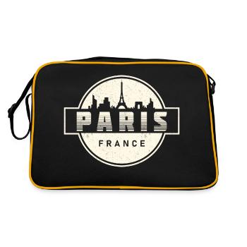 Französisch Frankreich Paris Franzose - Retro Tasche - Schwarz/Gold - Hinten
