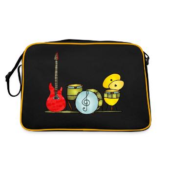 Musikinstrumente - Retro Tasche - Schwarz/Gold - Hinten