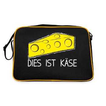 Dies ist Käse - Retro Tasche - Schwarz/Gold - Hinten
