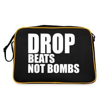 Drop beats not bombs - Retro Bag - black/gold - Back