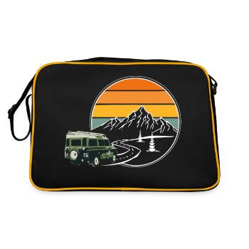 Landy Serie 3 Santana - Berge - Roadtrip - Natur - Retro Tasche - Schwarz/Gold - Hinten