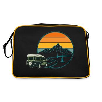 Landy Serie 3 Santana - Berge - Roadtrip - Natur - Retro Tasche - Schwarz/Gold - Hinten