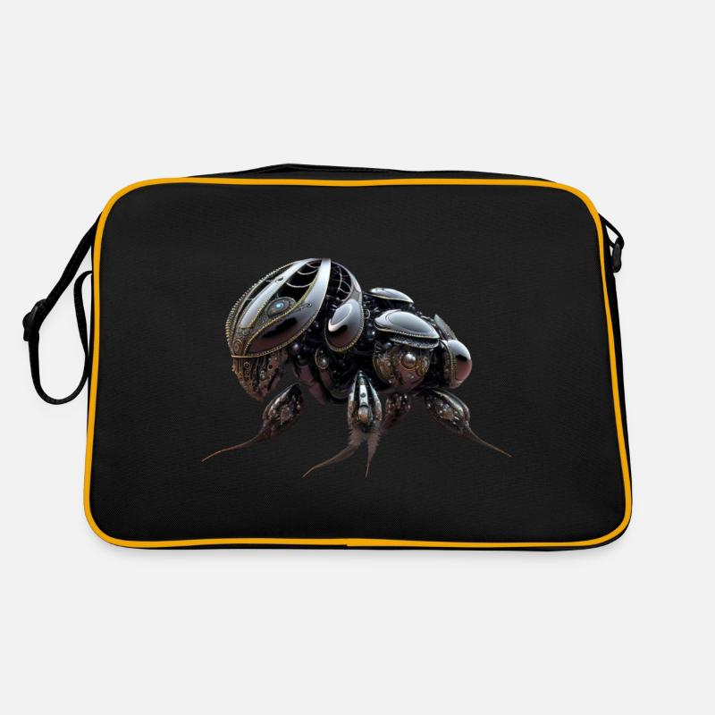 Elefanten Kaefer Roboter - Retro Tasche - Schwarz/Gold