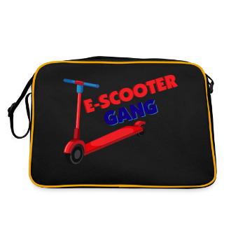 E-Scooter Roller Scooter - Retro Tasche - Schwarz/Gold - Hinten