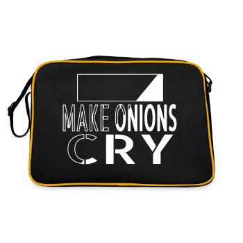 happy funny cook chefowner restaurant prep cook - Retro Tasche - Schwarz/Gold - Hinten