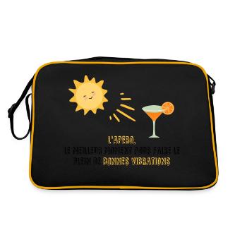 L' apéro, le meilleur moment pour .... - Sac Retro - noir/or - Dos