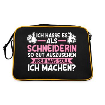 Näher Schneiderin - Retro Tasche - Schwarz/Gold - Hinten