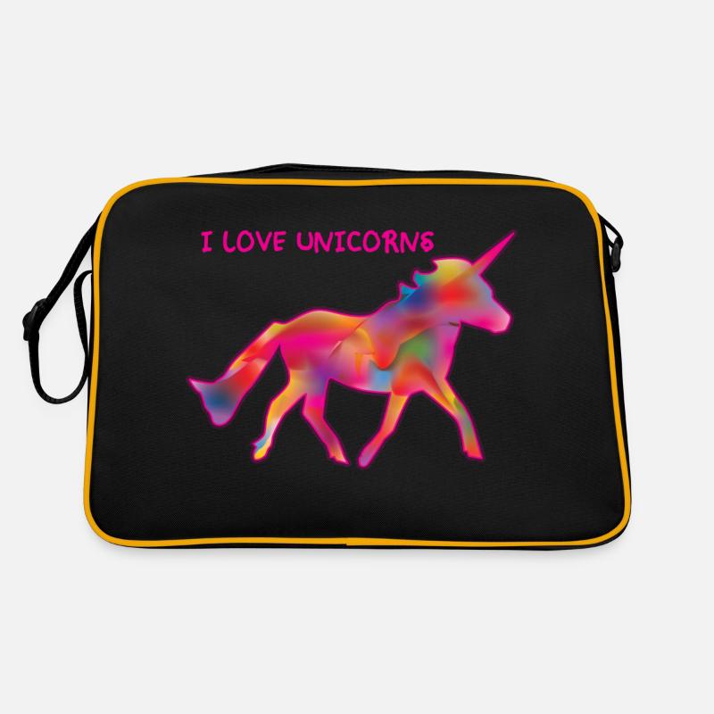 Ich liebe hübsche Einhörner Retro Tasche