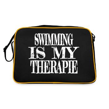 fun water cycling best funny swimming - Retro Tasche - Schwarz/Gold - Hinten