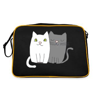 Cats Black & White - Retro Bag - black/gold - Back