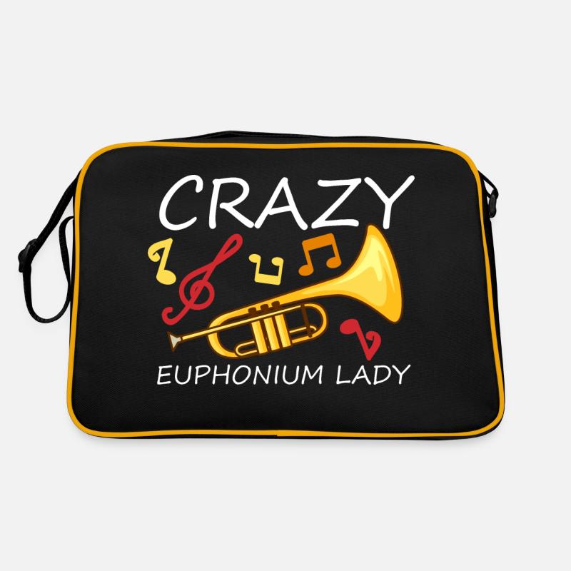 Crazy Euphonium Lady - Retro Tasche - Schwarz/Gold