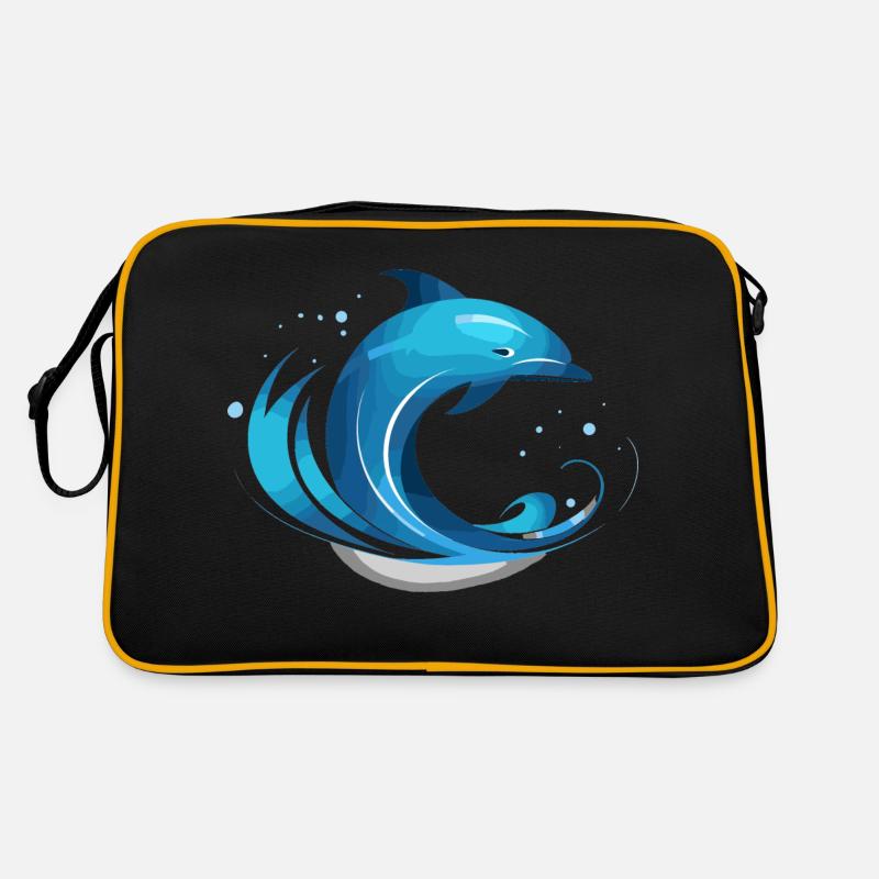 cool dolphin motif Retro Bag