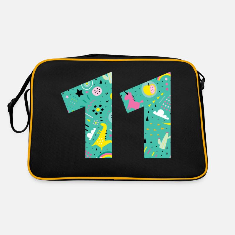 Personalisierte 11-Geburtstagsnummer Retro Tasche