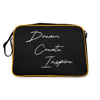 Dream Create Inspire white - Retro Bag - black/gold - Back