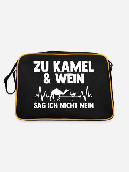 Kamel - Retro Tasche - Schwarz/Gold