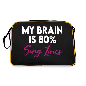 My brain is 80 song lyrics Funny - Retro Bag - black/gold - Back