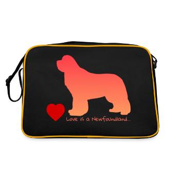 Love is a Newfoundland 011 - Retro Tasche - Schwarz/Gold - Hinten