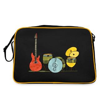 Musikinstrumente - Retro Tasche - Schwarz/Gold - Hinten