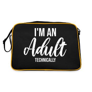 Je suis un adulte techniquement techniquement adulte blague - Sac Retro - noir/or - Dos