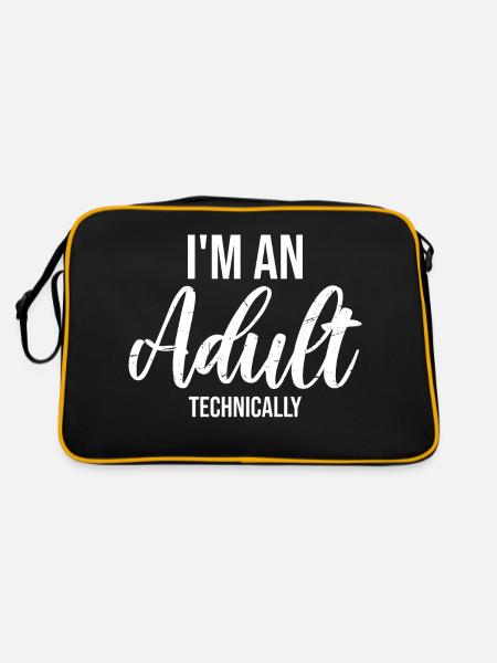 Je suis un adulte techniquement techniquement adulte blague - Sac Retro - noir/or - Dos