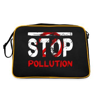 Umweltverschmutzung stoppen - Retro Tasche - Schwarz/Gold - Hinten
