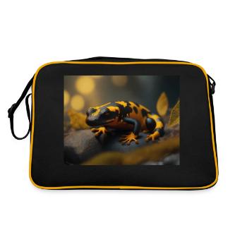 Animaux mignons en hibernation – salamandre de feu - Sac Retro - noir/or - Dos