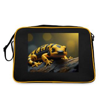 Animaux mignons en hibernation – salamandre de feu - Sac Retro - noir/or - Dos