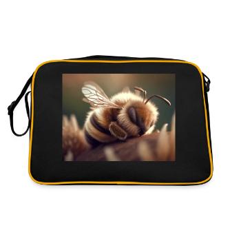 Cute animals doing hibernation – turtle - Retro Bag - black/gold - Back
