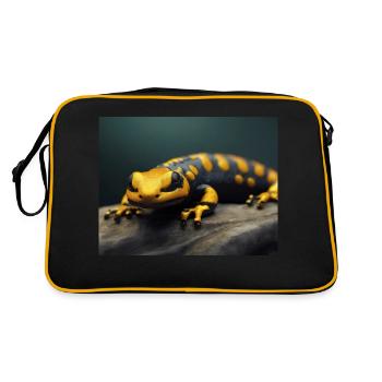 Animaux mignons en hibernation – salamandre de feu - Sac Retro - noir/or - Dos
