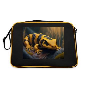 Animaux mignons en hibernation – salamandre de feu - Sac Retro - noir/or - Dos