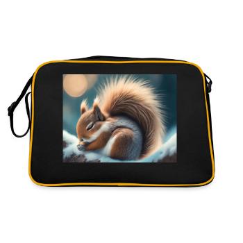Cute animals doing hibernation – squirrel - Retro Bag - black/gold - Back