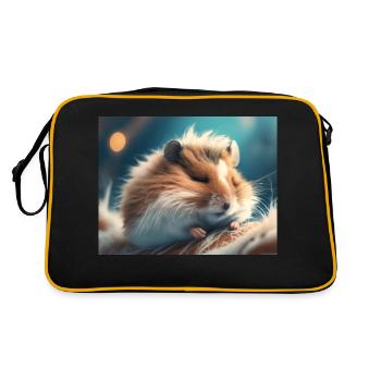 Cute animals doing hibernation – hamster - Retro Bag - black/gold - Back