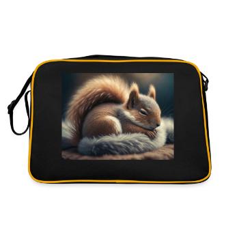 Cute animals doing hibernation – squirrel - Retro Bag - black/gold - Back